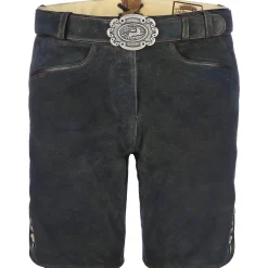 Zillertaler Trachtenwelt Damen Lederhose "Samira", Graphit Grau Outlet