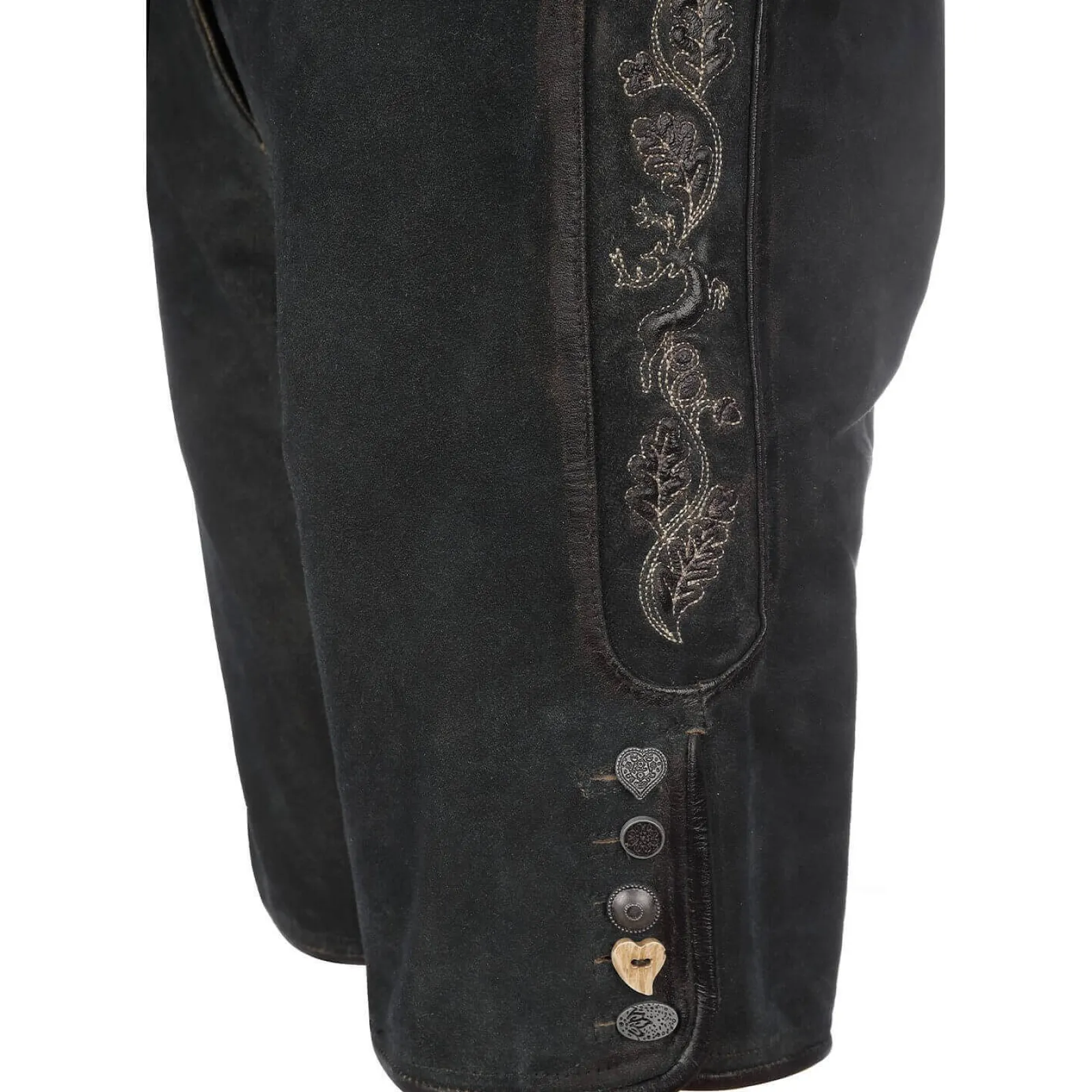Zillertaler Trachtenwelt Damen Lederhose "Samira", Graphit Grau Outlet