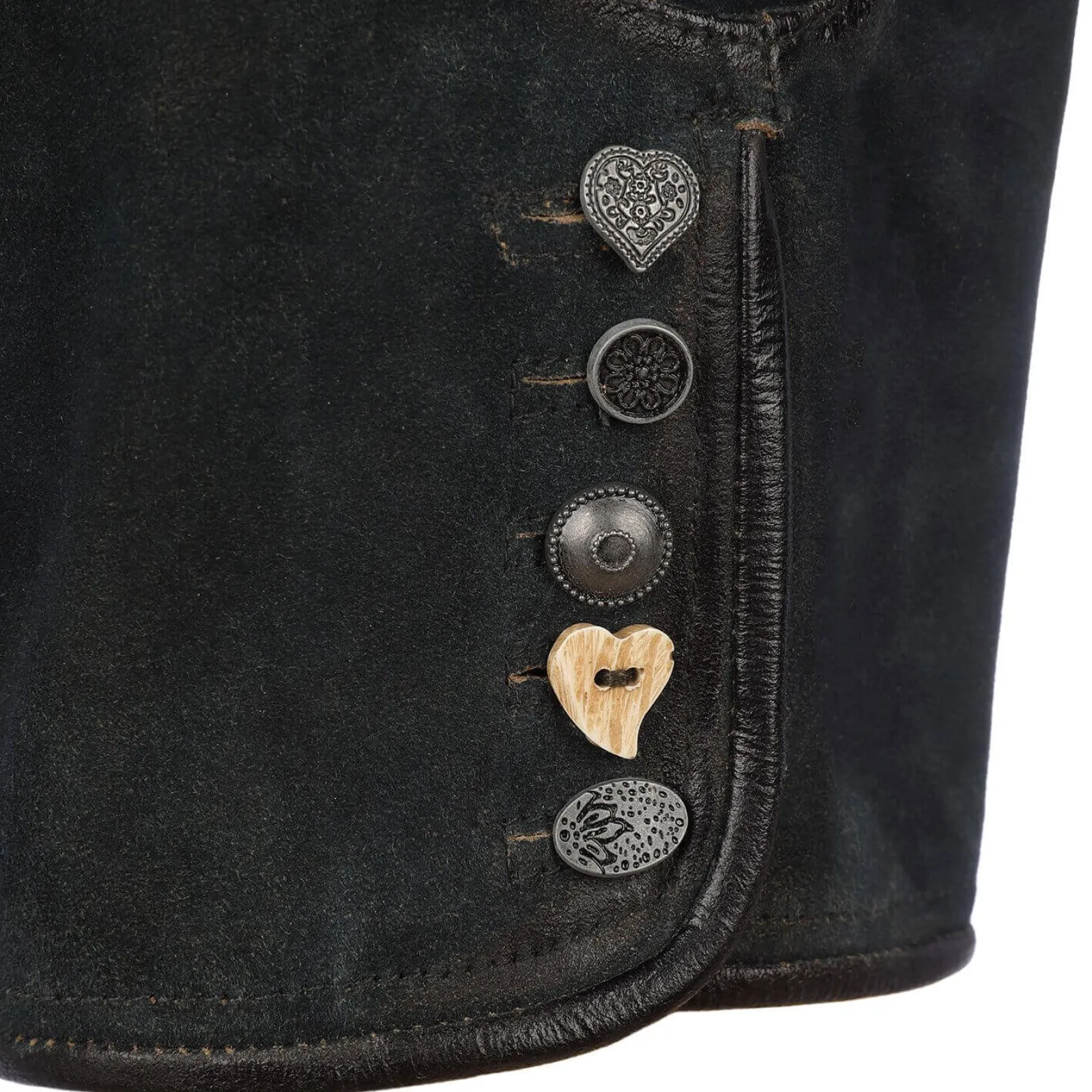 Zillertaler Trachtenwelt Damen Lederhose "Samira", Graphit Grau Outlet