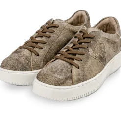 Zillertaler Trachtenwelt Damen Leder-Sneaker "Sandy", Tabak Braun Best Sale