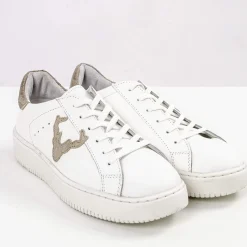 Zillertaler Trachtenwelt Damen Leder-Sneaker "Sandy", Weiss Weiß Discount