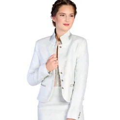Zillertaler Trachtenwelt Damen Leinenblazer "Cora", Hell Grau Flash Sale