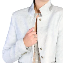 Zillertaler Trachtenwelt Damen Leinenblazer "Cora", Hell Grau Flash Sale