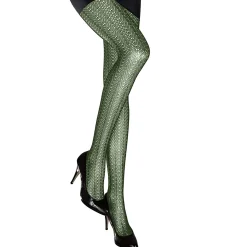 Zillertaler Trachtenwelt Damen Netzstrumpfhose-Jasera, Grün Hot