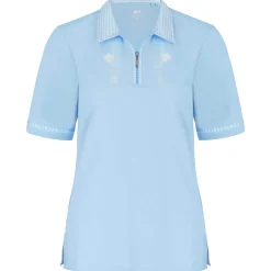 Zillertaler Trachtenwelt Damen Polo "Isabella", Hell Blau Flash Sale