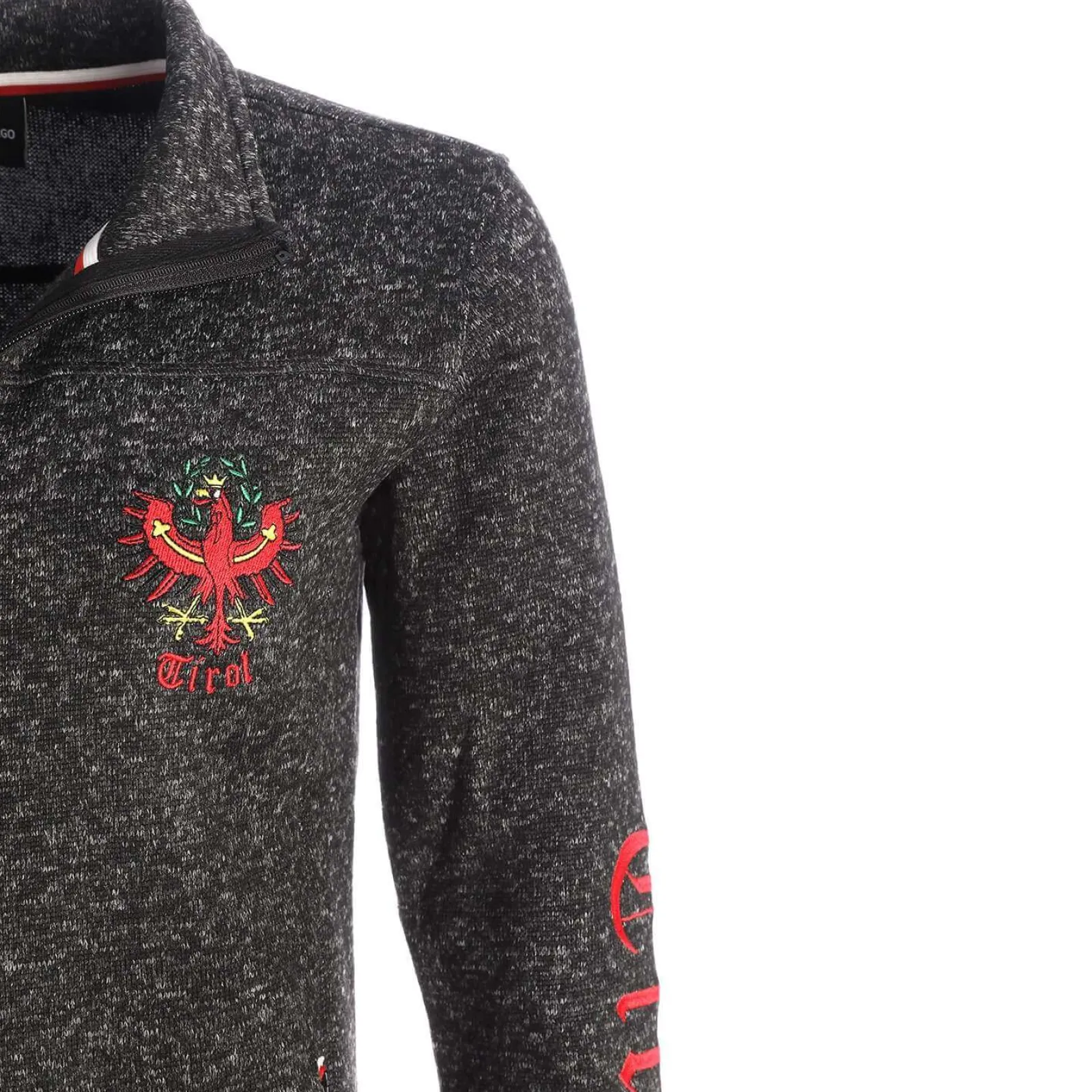 Zillertaler Trachtenwelt Damen Strickfleece Jacke "Tirol", Anthrazit Grau Fashion
