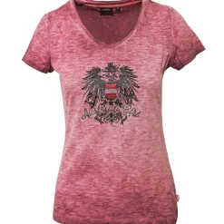 Zillertaler Trachtenwelt Damen T-Shirt "Austrian Girl", Rot Best