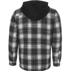 Zillertaler Trachtenwelt Herren Flanelljacke "Karo" mit Kapuze, -Weiß Schwarz Cheap