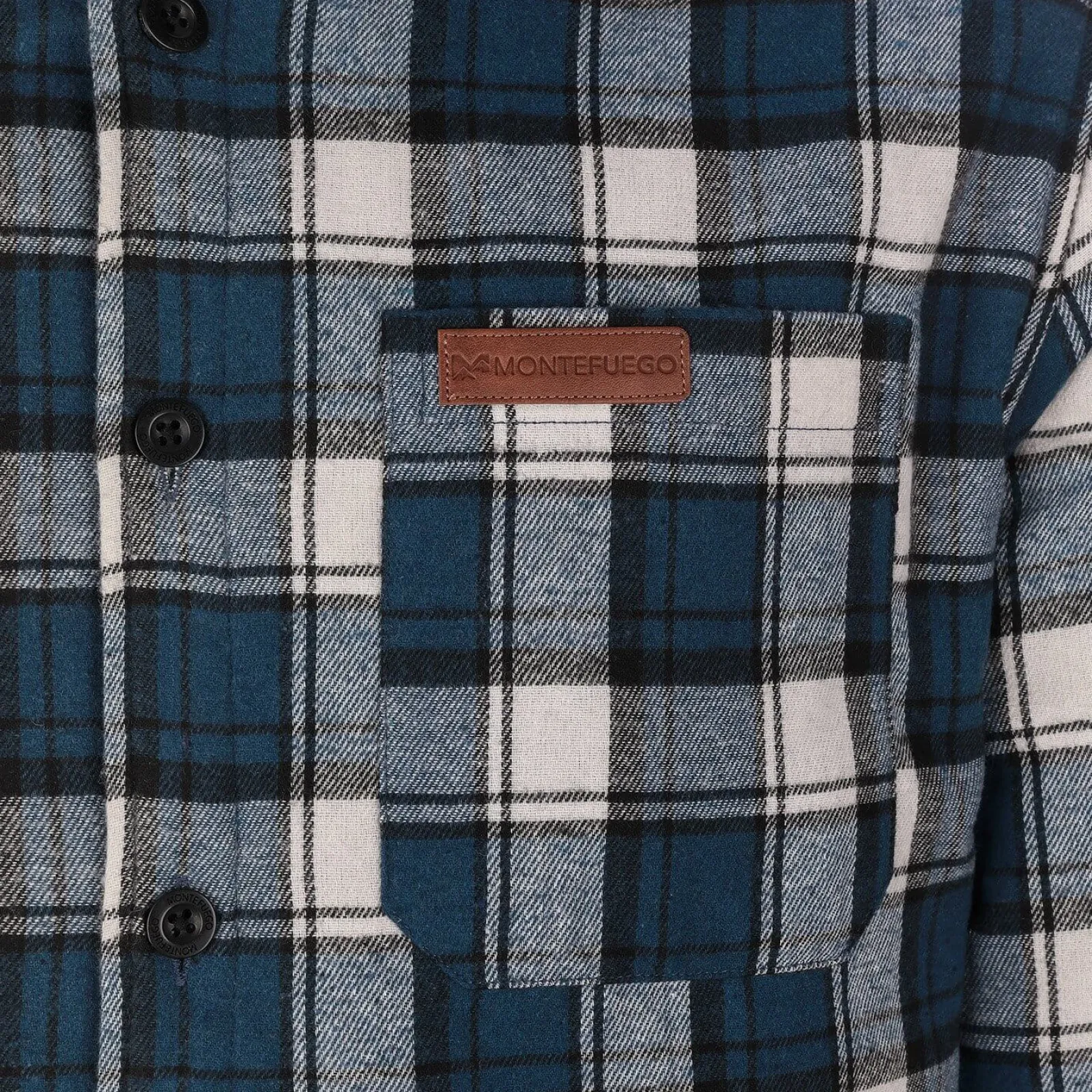Zillertaler Trachtenwelt Herren Flanelljacke "Karo" mit Kapuze, -Weiß Blau New