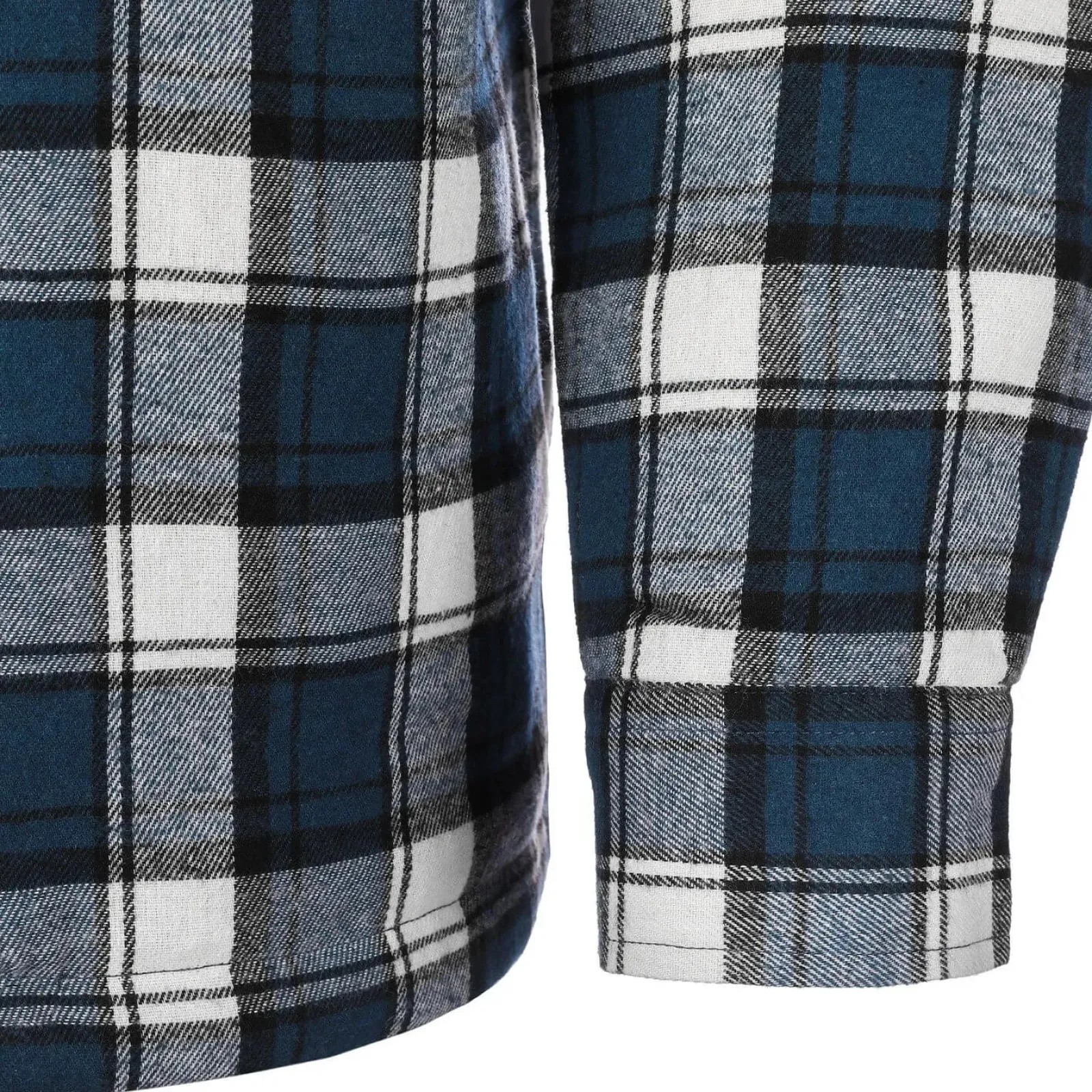 Zillertaler Trachtenwelt Herren Flanelljacke "Karo" mit Kapuze, -Weiß Blau New