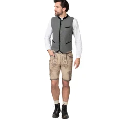 Zillertaler Trachtenwelt Herren Gilet "Alonso", -Grün Grau Cheap