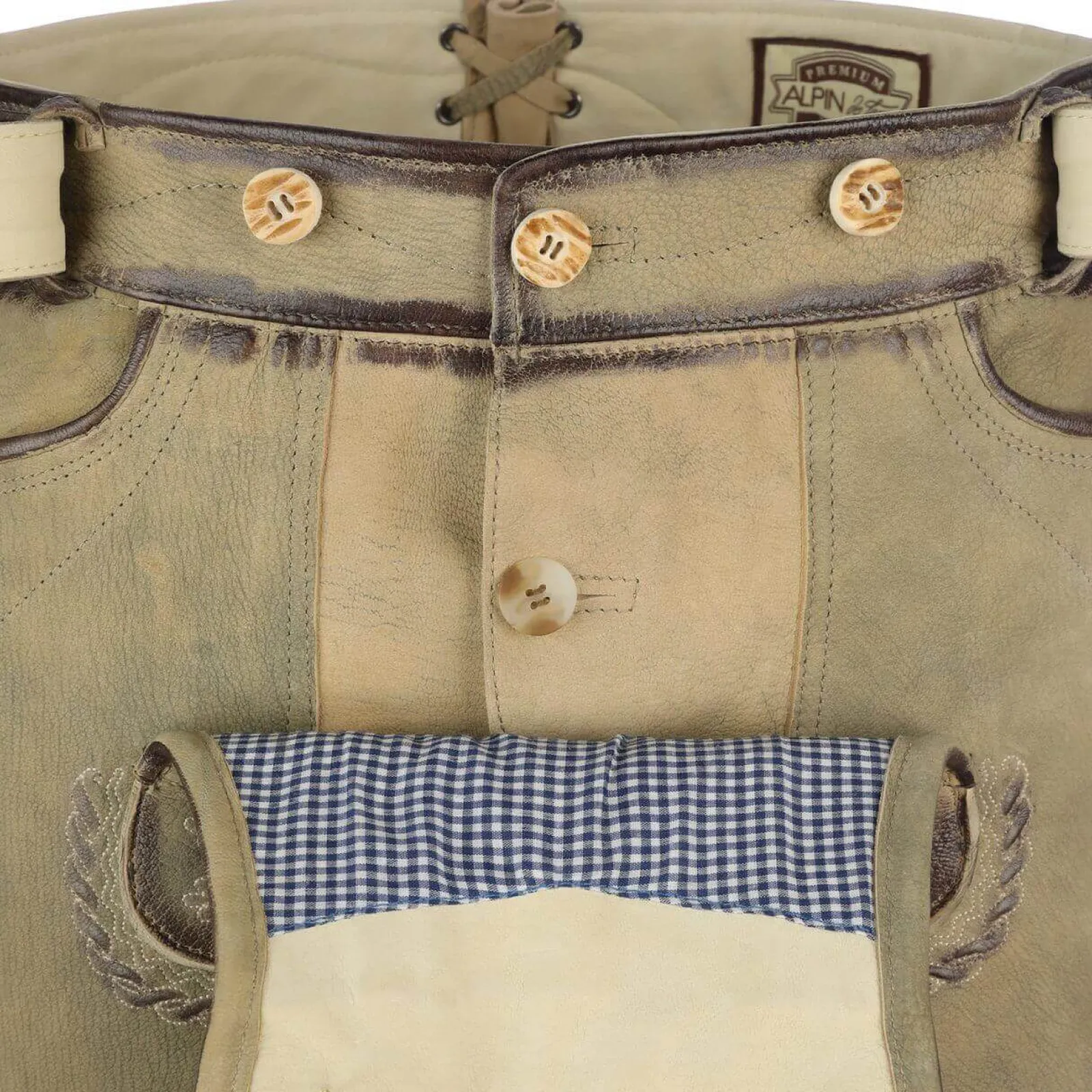 Zillertaler Trachtenwelt Herren Lederhose "Leon", Hell Braun Fashion