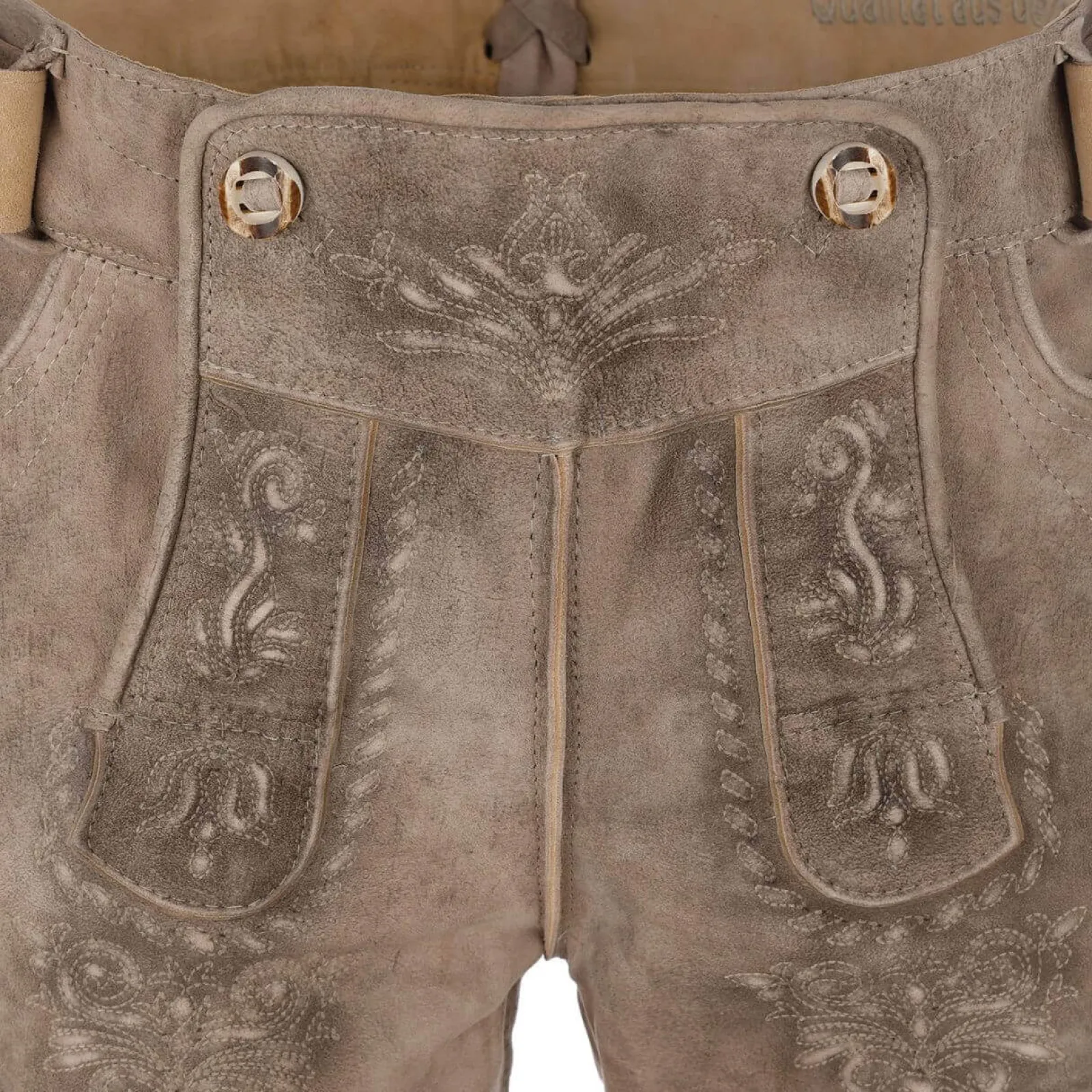 Zillertaler Trachtenwelt Herren Lederhose "Ludwig", Grau Flash Sale