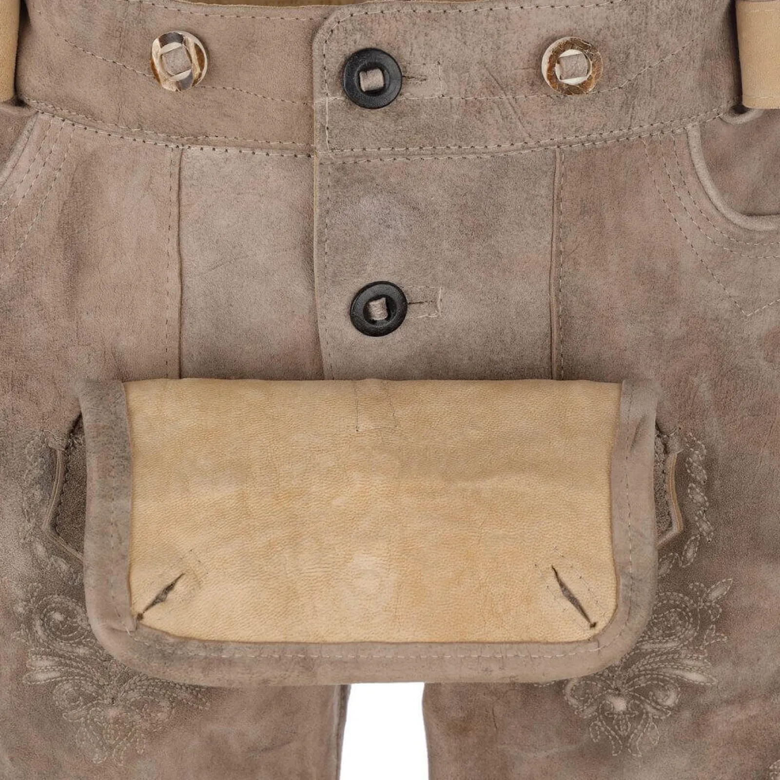 Zillertaler Trachtenwelt Herren Lederhose "Ludwig", Grau Flash Sale
