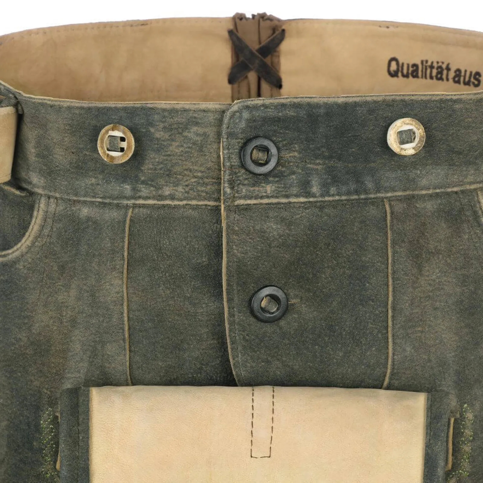 Zillertaler Trachtenwelt Herren Lederhose "Ludwig", Grün Fashion