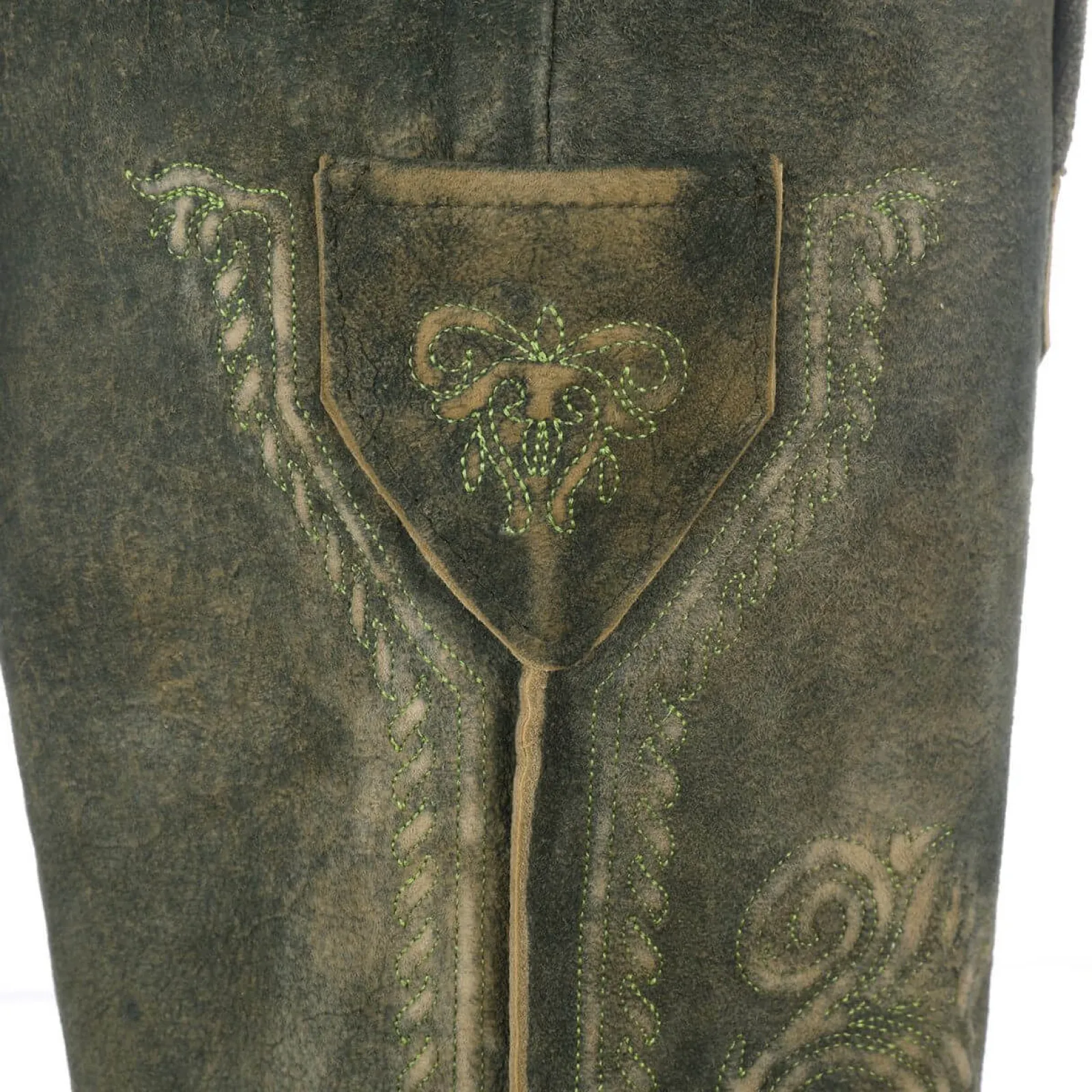 Zillertaler Trachtenwelt Herren Lederhose "Ludwig", Grün Fashion