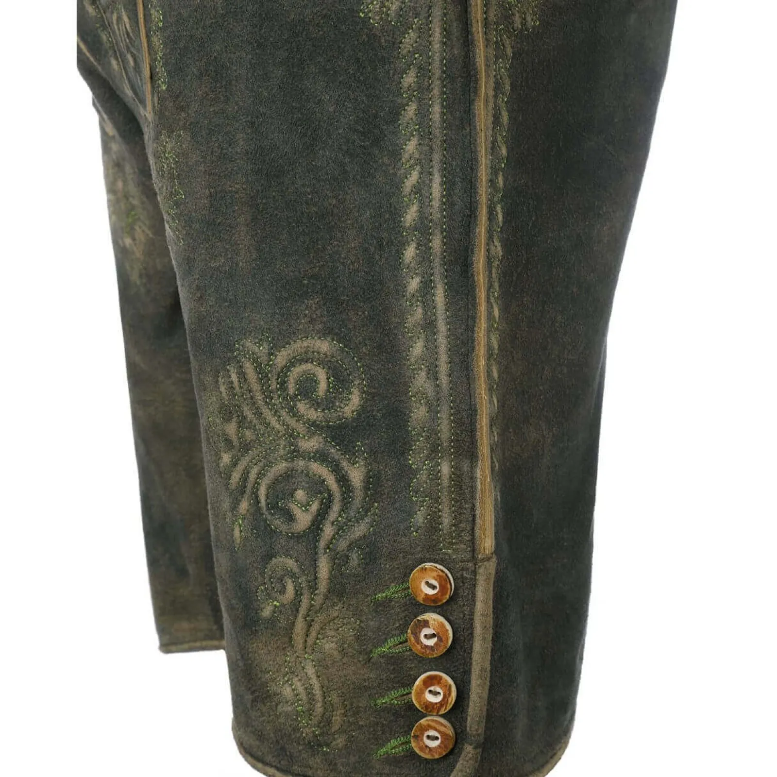 Zillertaler Trachtenwelt Herren Lederhose "Ludwig", Grün Fashion