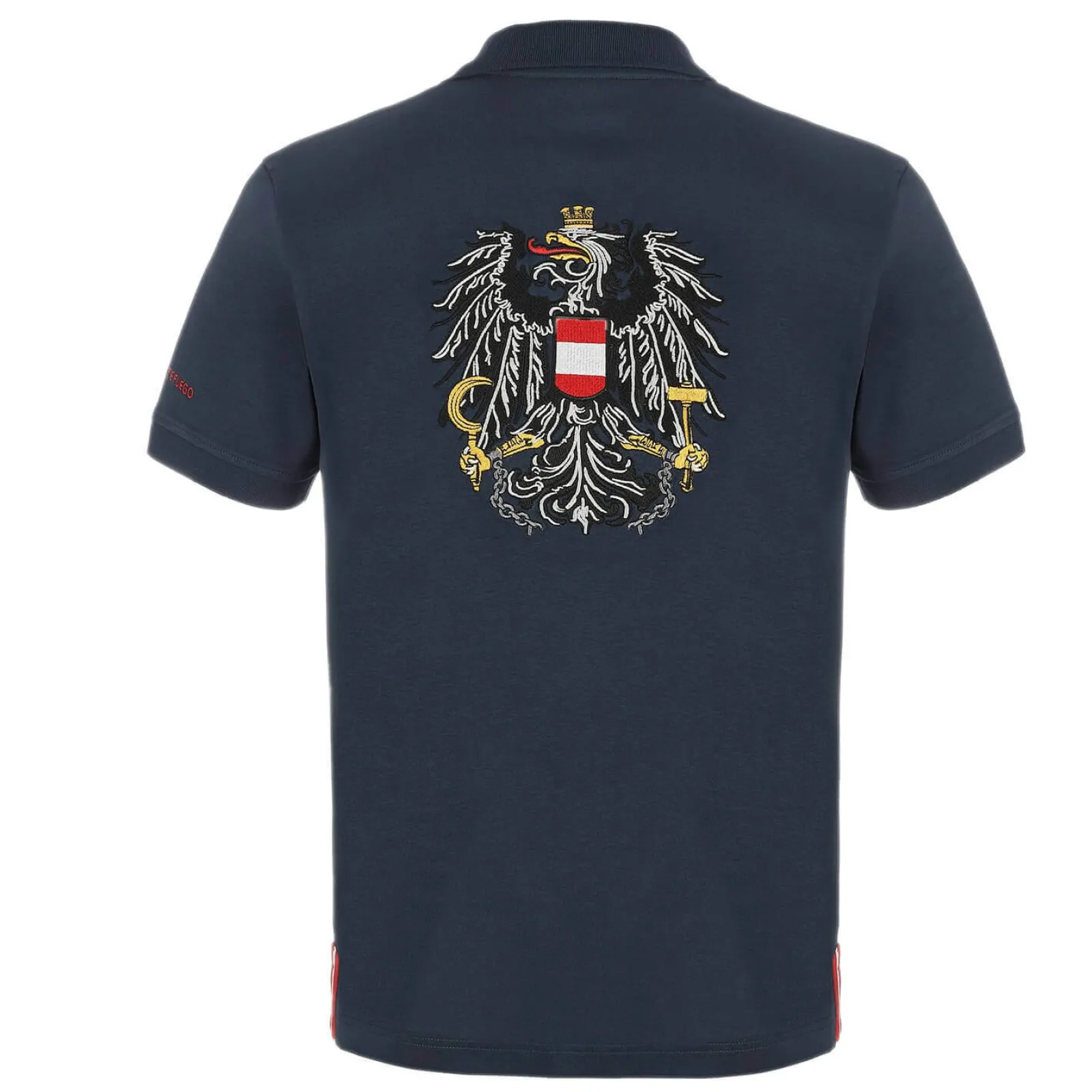 Zillertaler Trachtenwelt Herren Poloshirt "Österreich", Blau Discount