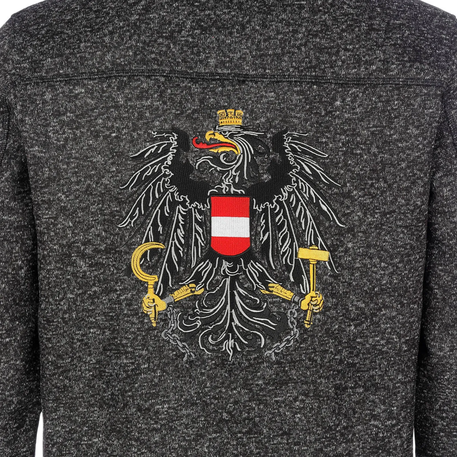 Zillertaler Trachtenwelt Herren Strickfleece Jacke "Österreich", Anthrazit Grau Online