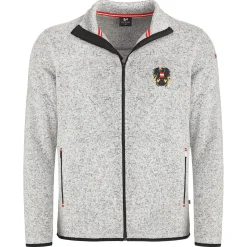 Zillertaler Trachtenwelt Herren Strickfleece Jacke "Österreich", Hell Grau Discount