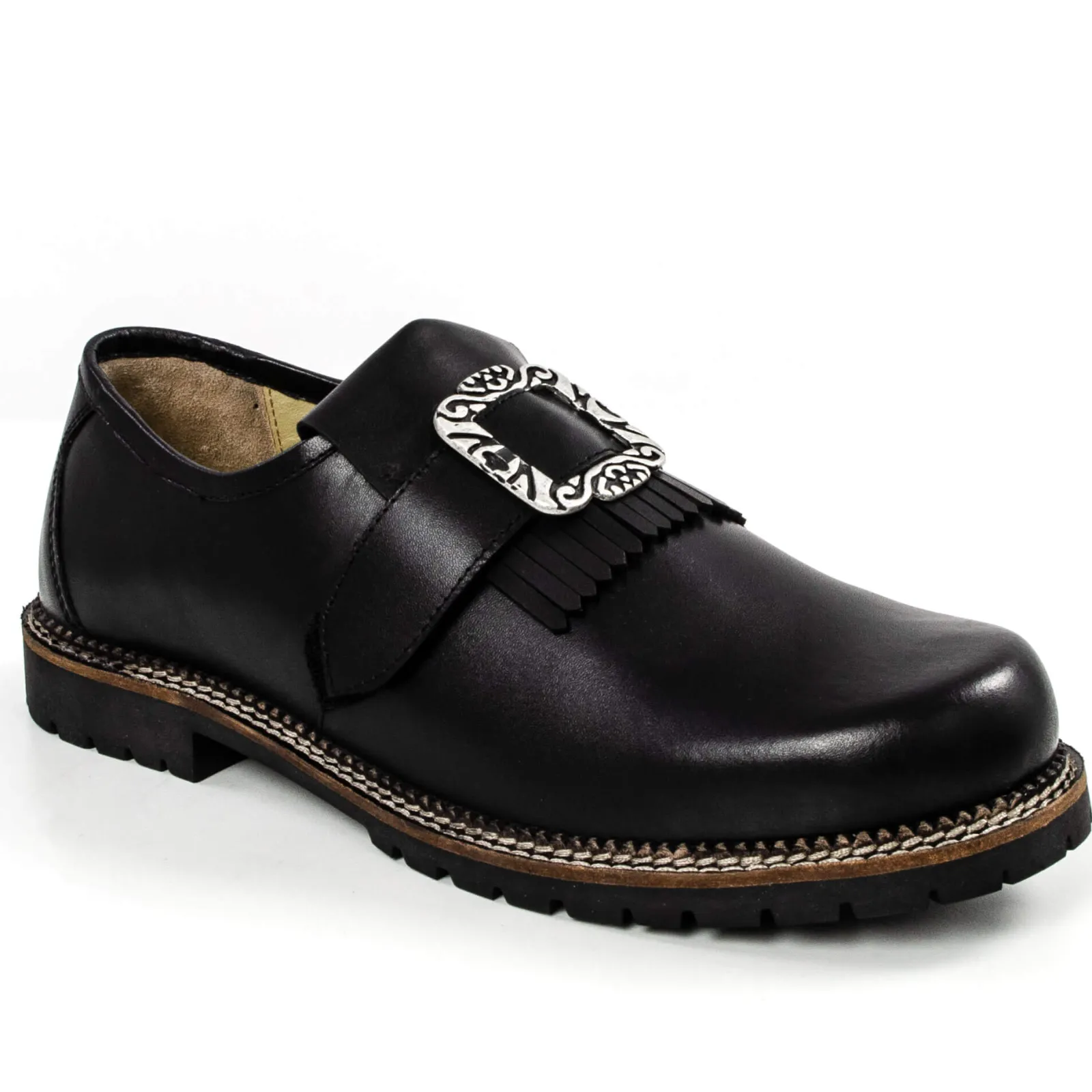 Zillertaler Trachtenwelt Herren Trachtenschuh "Sepp", Schwarz Best Sale
