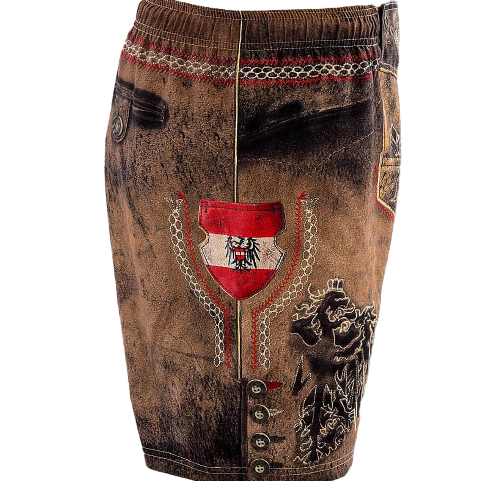 Zillertaler Trachtenwelt Kinder Badehose "Österreich", Braun Best