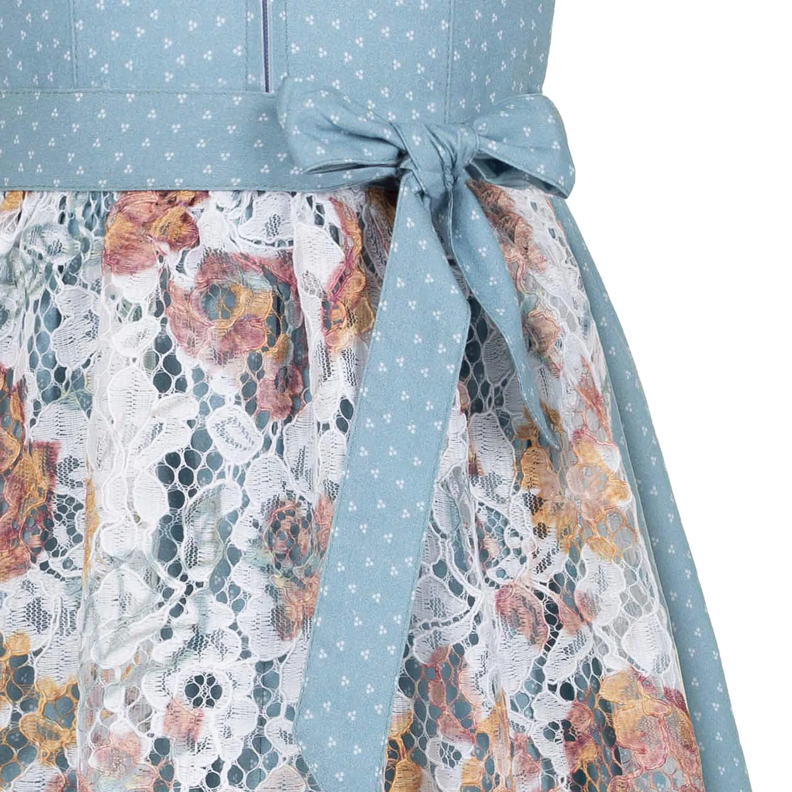 Zillertaler Trachtenwelt Kinder Dirndl "Ulli", Hell Blau Outlet