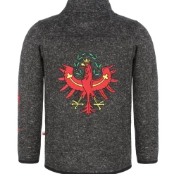 Zillertaler Trachtenwelt Kinder Strickfleece Jacke “Tirol”, Anthrazit Grau Cheap