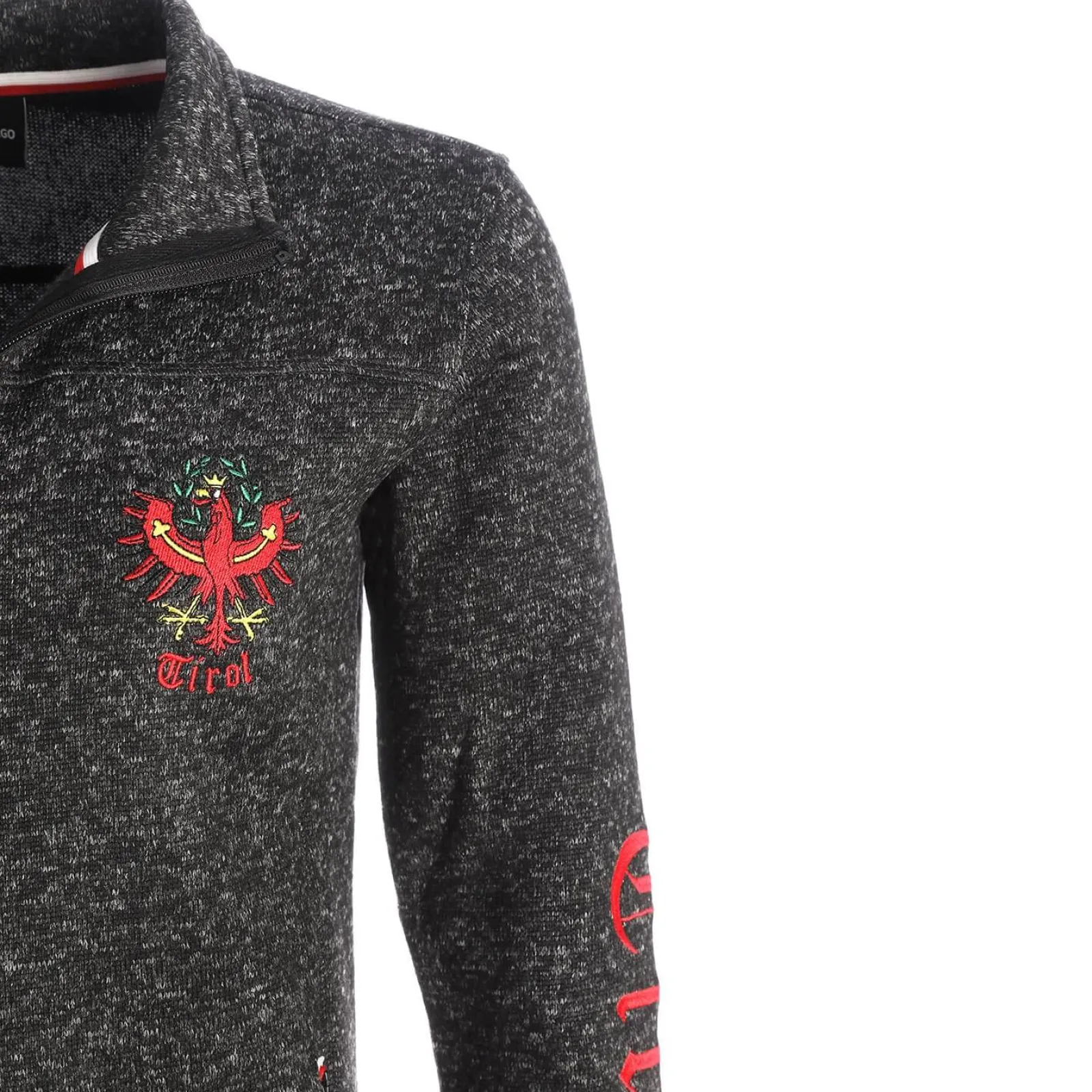 Zillertaler Trachtenwelt Kinder Strickfleece Jacke “Tirol”, Anthrazit Grau Cheap