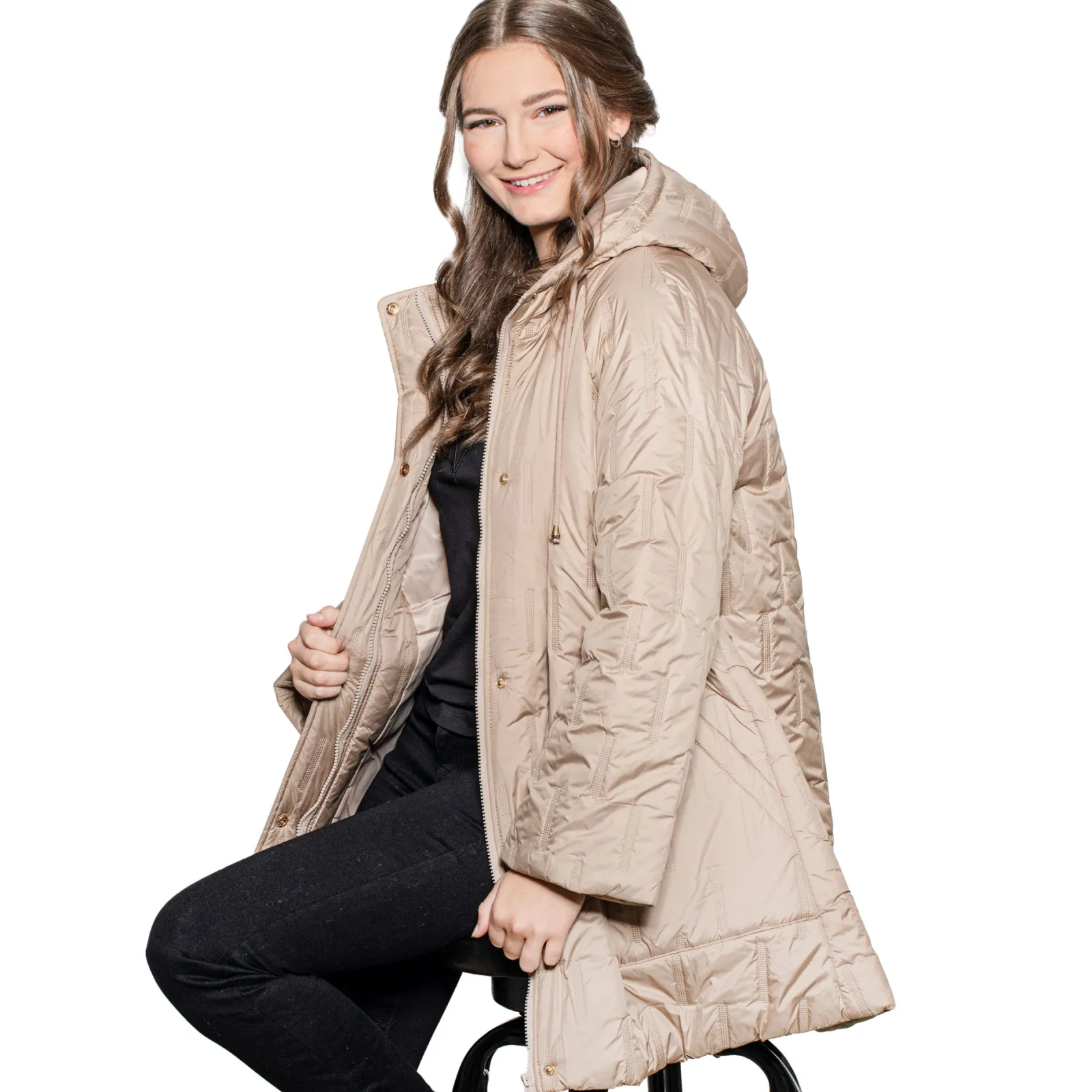 Zillertaler Trachtenwelt Padded Coat "Ellen", Beige Store