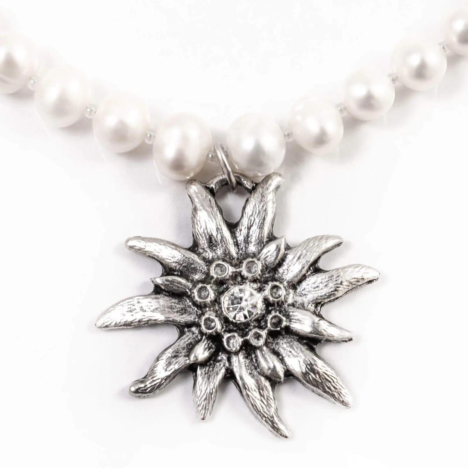 Zillertaler Trachtenwelt Trachtenkette "Edelweiss", Groß Silber Flash Sale