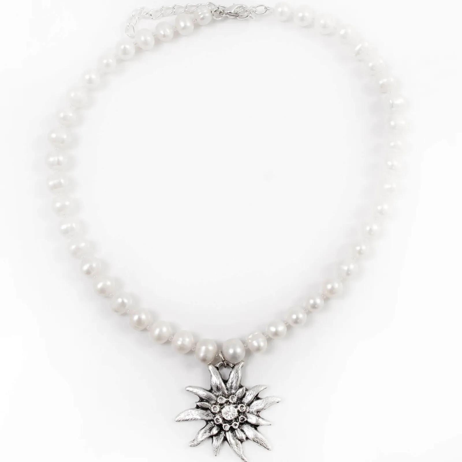 Zillertaler Trachtenwelt Trachtenkette "Edelweiss", Groß Silber Flash Sale